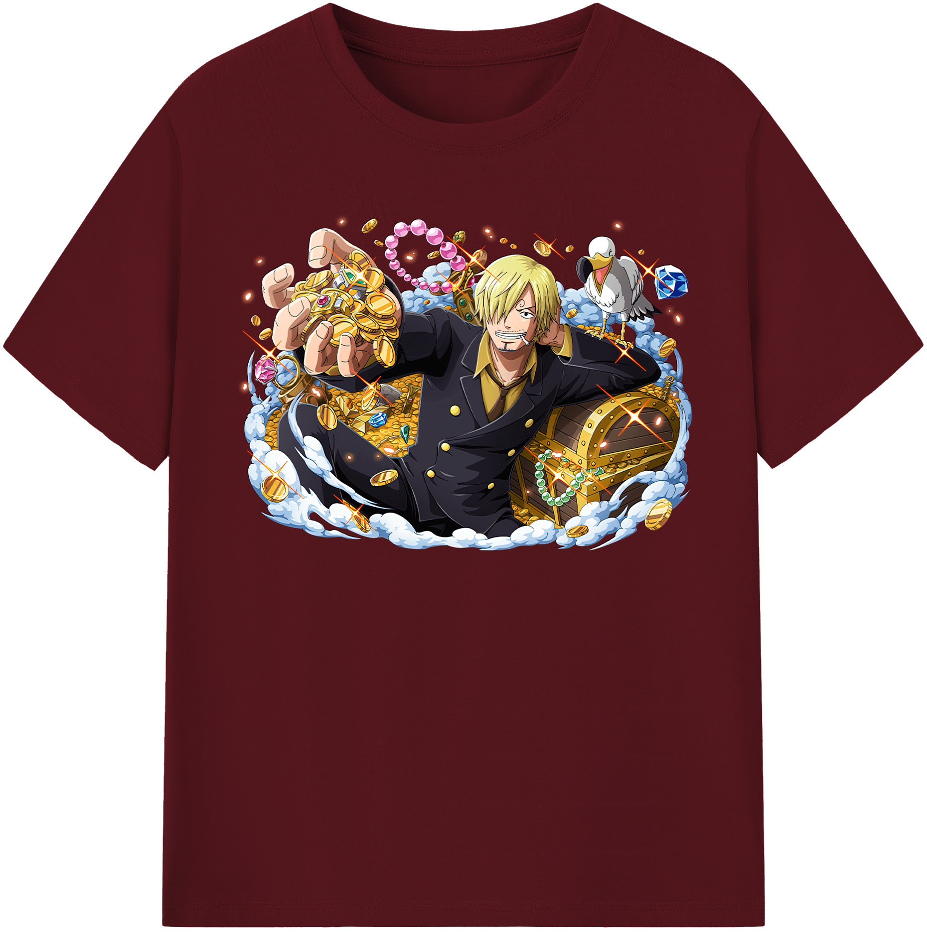 ワンピース サンジ ONE PIECE Sanji 綿100％半袖Tシャツ（フロントプリント）